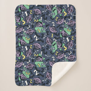 Manta Sherpa Sésamo Patrón de conde von Count Doodle