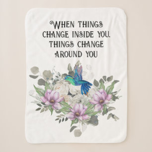 Manta Sherpa Shabby chic flowers art and selflove quote