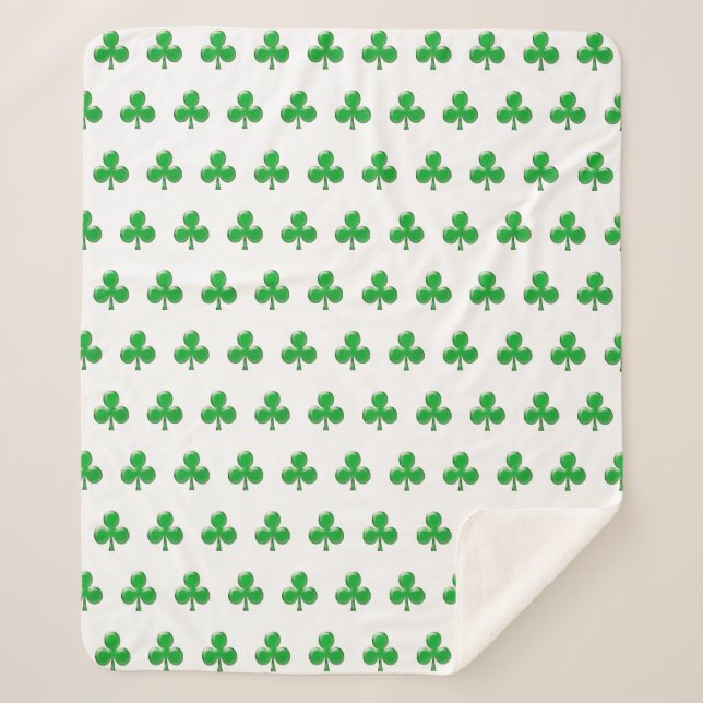 Manta Sherpa Shamrock verde irlandés del Día de San Patricio (Anverso)