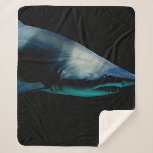 MANTA SHERPA SHARK AGAINST BLACK BACKGROUND