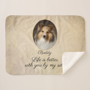 Manta Sherpa Sheltie Personalizada con Tú a Mi Lado