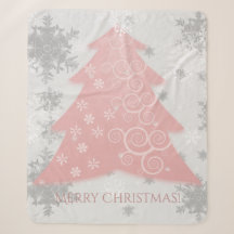Sherpa Blanket Árbol de Navidad Festividad Rosa