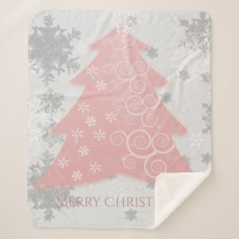 Manta Sherpa Sherpa Blanket Árbol de Navidad Festividad Rosa