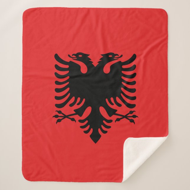 Manta Sherpa Sherpa Blanket con bandera de Albania (Anverso)