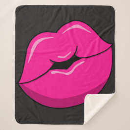 Manta Sherpa Sherpa Blanket con los labios de beso