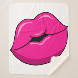 Manta Sherpa Sherpa Blanket con los labios de beso