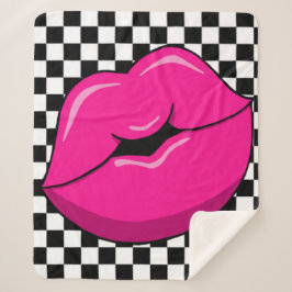 Manta Sherpa Sherpa Blanket con los labios de beso
