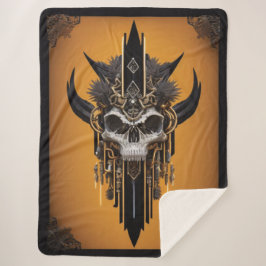Manta Sherpa Sherpa Blanket de cráneo tribal gótico