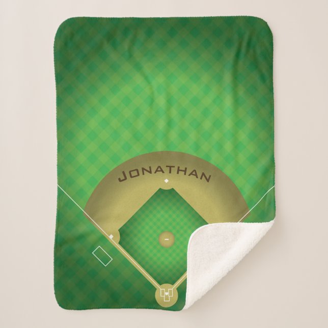 Manta Sherpa Sherpa Blanket De Diamantes De Béisbol (Anverso)