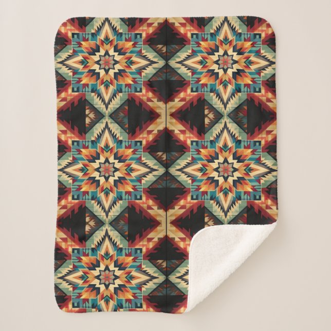 Manta Sherpa Sherpa Blanket de diseño del suroeste (Anverso)
