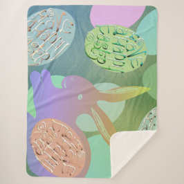 Manta Sherpa Sherpa Blanket de Eggs Bunny de Pascua