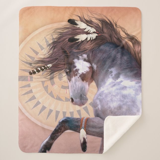 Manta Sherpa Sherpa Blanket de Espíritu Nativo (Anverso)