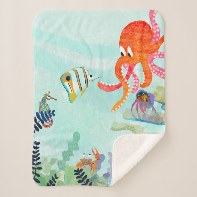 Manta Sherpa Sherpa Blanket de Ocean Friends Child (Anverso)