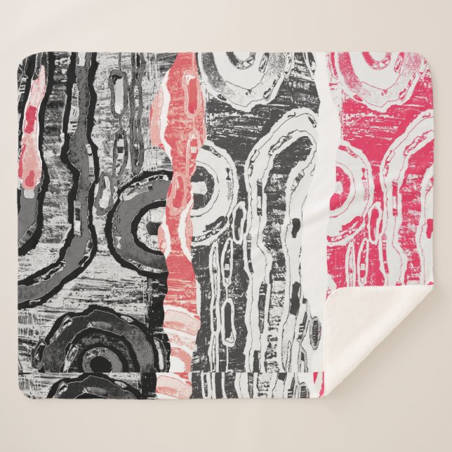 Manta Sherpa Sherpa Blanket – Friction Lands Abstract Design (Anverso (horizontal))