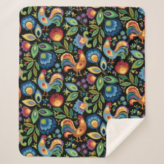 Manta Sherpa Sherpa Blanket, gallos folclóricos polacos