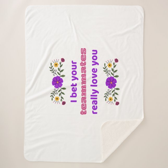 Manta Sherpa Sherpa Blanket Hockey Rink Blanket Teammates  (Anverso)