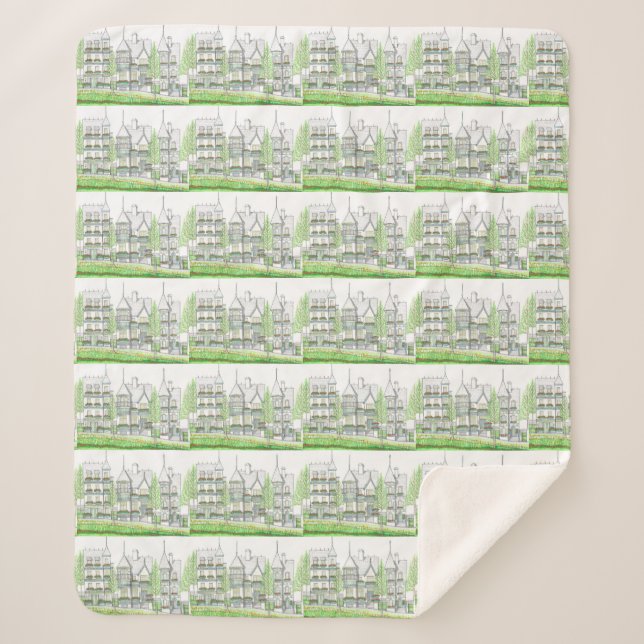 Manta Sherpa Sherpa Blanket, hogar victoriano (Anverso)