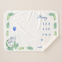 Sherpa Blanket Milestone Baby Boy Mensual Semanal