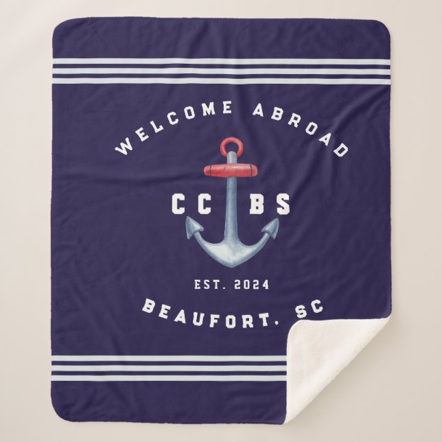 Manta Sherpa Sherpa Blanket Nautical (Anverso)