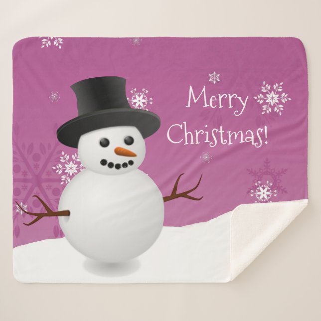 Manta Sherpa Sherpa Blanket Navidades de invierno de Snowman ro (Anverso (horizontal))