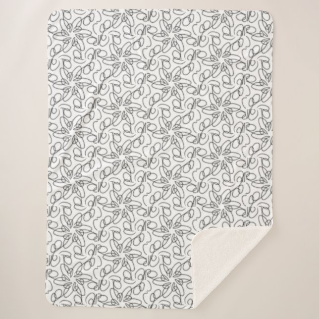 Manta Sherpa Sherpa Blanket negro y blanco sencillo y elegante (Anverso)