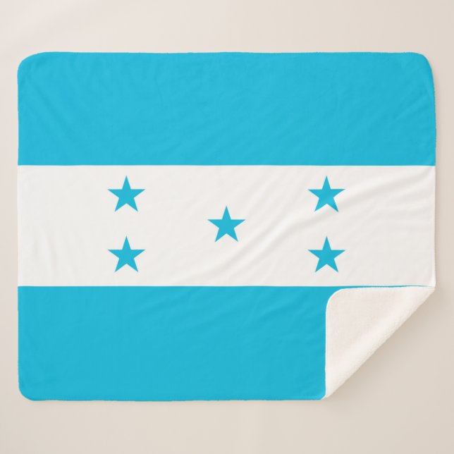 Manta Sherpa Sherpa Blanket Patriótico con bandera de Honduras (Anverso (horizontal))