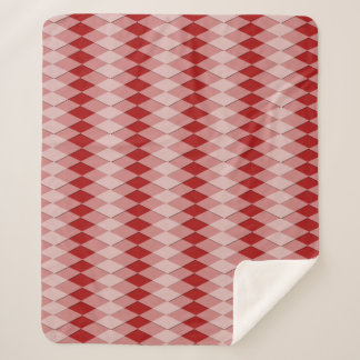 Manta Sherpa Sherpa Blanket - Patrón argyle en rojo