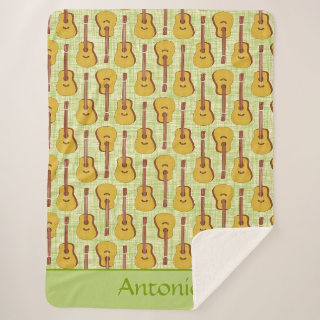 Manta Sherpa Sherpa Blanket personalizado de guitarra acústica (Anverso)
