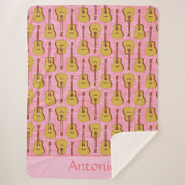 Manta Sherpa Sherpa Blanket personalizado de guitarra acústica