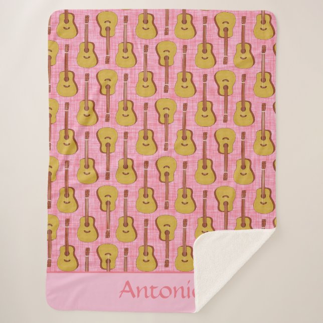 Manta Sherpa Sherpa Blanket personalizado de guitarra acústica (Anverso)