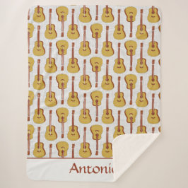 Manta Sherpa Sherpa Blanket personalizado de guitarra acústica