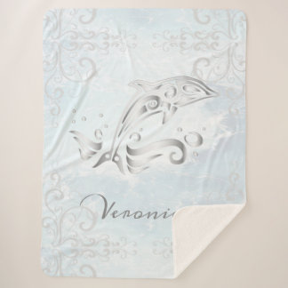 Manta Sherpa Sherpa Blanket personalizado para delfín gris
