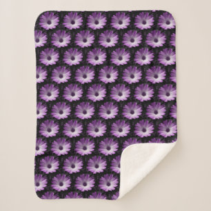 Manta Sherpa Sherpa Blanket Purple Daisy Flower