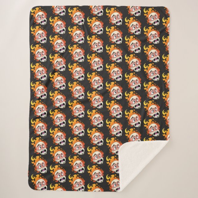 Manta Sherpa Sherpa Blanket Scovillelicous Fire Head (Anverso)