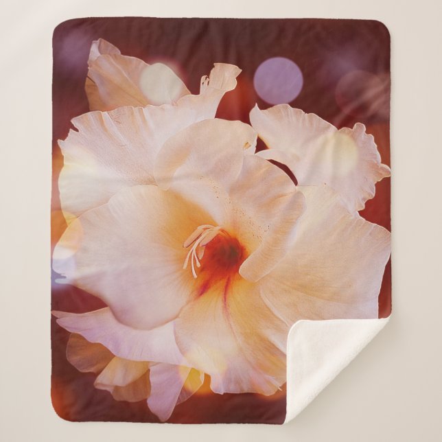 Manta Sherpa Sherpa Blanket Sword Lily Red Bokeh (Anverso)