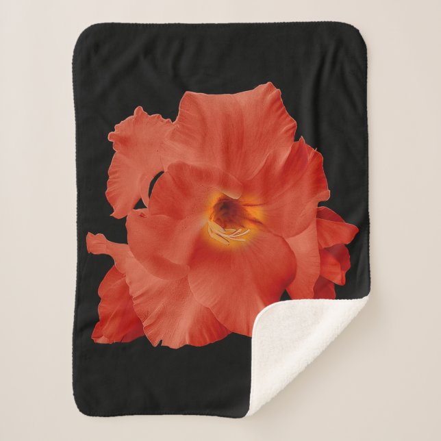 Manta Sherpa Sherpa Blanket Sword Lily Rojo Amarillo (Anverso)