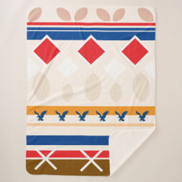 Manta Sherpa Sherpa Blanket - Teepee Colourful Design