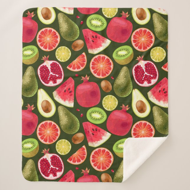 Manta Sherpa Sherpa Blanket Tropical Fruit (Anverso)