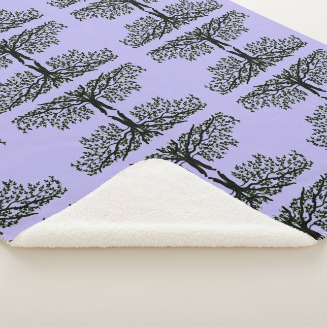 Manta Sherpa Sherpa Blanket - Willow Grove en Lavendar (3/4)
