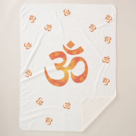 Manta Sherpa Sherpa Blanket with Sanskrit "Om" Symbol Pattern