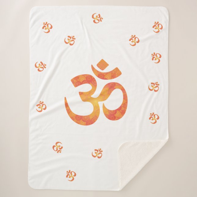 Manta Sherpa Sherpa Blanket with Sanskrit "Om" Symbol Pattern (Anverso)