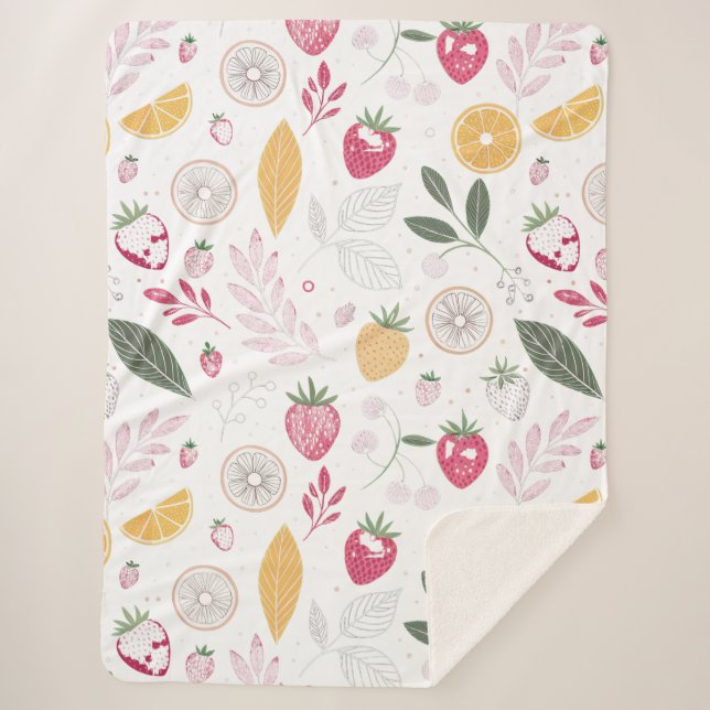 Manta Sherpa Sherpa BlanketCozy Fruit Garden – Large Sherpa Bla (Anverso)