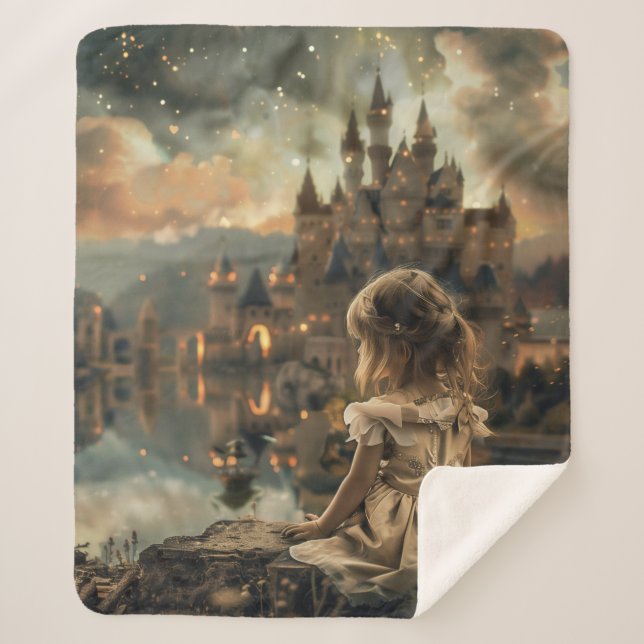 Manta Sherpa Sherpa Deken met Princess Elly Print - Warm en Bet (Anverso)