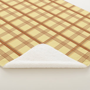 Manta Sherpa Sherpa Estético de Cuadro Amarillo Marrón Cálido
