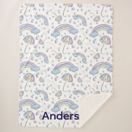 Manta Sherpa Sherpa Rainbow Blanket