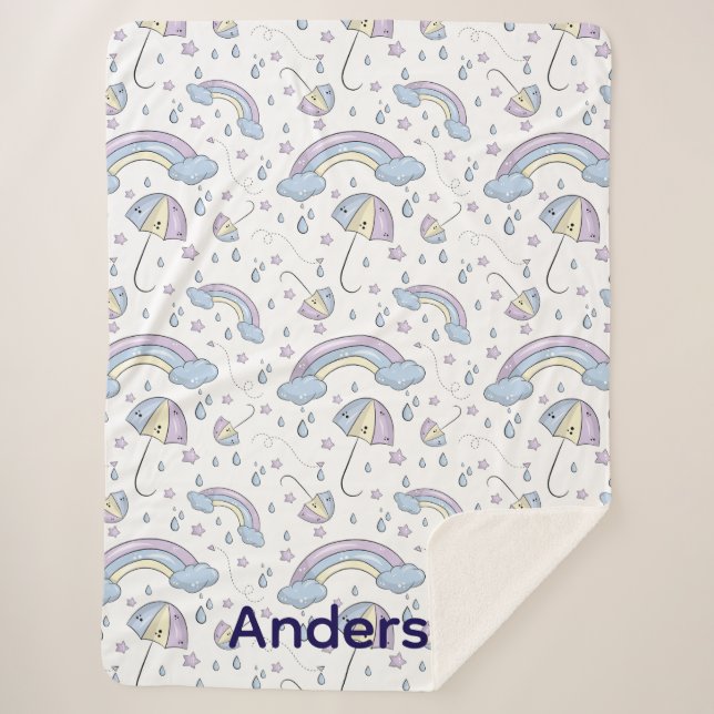 Manta Sherpa Sherpa Rainbow Blanket (Anverso)