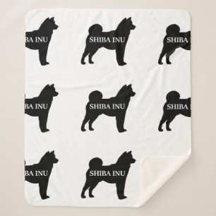 Manta Sherpa Shiba Inu nombre silo negro