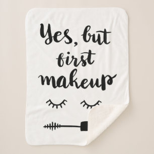 Manta Sherpa Sí pero primer maquillaje