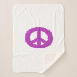 Manta Sherpa Signo de Paz Púrpura 