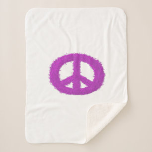 Manta Sherpa Signo de Paz Púrpura 